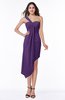 ColsBM Brylee Dark Purple Modern One Shoulder Sleeveless Half Backless Ruching Plus Size Bridesmaid Dresses