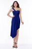 ColsBM Brylee Electric Blue Modern One Shoulder Sleeveless Half Backless Ruching Plus Size Bridesmaid Dresses