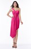 ColsBM Brylee Fandango Pink Modern One Shoulder Sleeveless Half Backless Ruching Plus Size Bridesmaid Dresses
