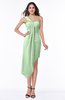 ColsBM Brylee Light Green Modern One Shoulder Sleeveless Half Backless Ruching Plus Size Bridesmaid Dresses
