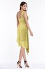 ColsBM Brylee Misted Yellow Modern One Shoulder Sleeveless Half Backless Ruching Plus Size Bridesmaid Dresses