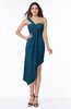 ColsBM Brylee Moroccan Blue Modern One Shoulder Sleeveless Half Backless Ruching Plus Size Bridesmaid Dresses