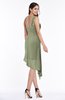 ColsBM Brylee Moss Green Modern One Shoulder Sleeveless Half Backless Ruching Plus Size Bridesmaid Dresses