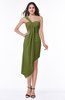 ColsBM Brylee Olive Green Modern One Shoulder Sleeveless Half Backless Ruching Plus Size Bridesmaid Dresses