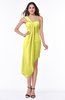 ColsBM Brylee Pale Yellow Modern One Shoulder Sleeveless Half Backless Ruching Plus Size Bridesmaid Dresses