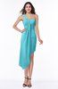 ColsBM Brylee Turquoise Modern One Shoulder Sleeveless Half Backless Ruching Plus Size Bridesmaid Dresses