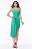 ColsBM Brylee Viridian Green Modern One Shoulder Sleeveless Half Backless Ruching Plus Size Bridesmaid Dresses