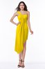 ColsBM Brylee Yellow Modern One Shoulder Sleeveless Half Backless Ruching Plus Size Bridesmaid Dresses