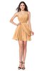 ColsBM Noelle Apricot Elegant A-line Strapless Sleeveless Zip up Sequin Plus Size Bridesmaid Dresses