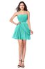 ColsBM Noelle Blue Turquoise Elegant A-line Strapless Sleeveless Zip up Sequin Plus Size Bridesmaid Dresses