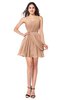 ColsBM Noelle Burnt Orange Elegant A-line Strapless Sleeveless Zip up Sequin Plus Size Bridesmaid Dresses