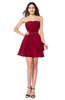 ColsBM Noelle Dark Red Elegant A-line Strapless Sleeveless Zip up Sequin Plus Size Bridesmaid Dresses