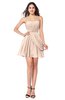 ColsBM Noelle Fresh Salmon Elegant A-line Strapless Sleeveless Zip up Sequin Plus Size Bridesmaid Dresses