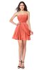 ColsBM Noelle Fusion Coral Elegant A-line Strapless Sleeveless Zip up Sequin Plus Size Bridesmaid Dresses