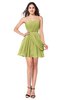 ColsBM Noelle Linden Green Elegant A-line Strapless Sleeveless Zip up Sequin Plus Size Bridesmaid Dresses