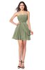ColsBM Noelle Moss Green Elegant A-line Strapless Sleeveless Zip up Sequin Plus Size Bridesmaid Dresses