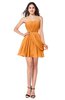 ColsBM Noelle Orange Elegant A-line Strapless Sleeveless Zip up Sequin Plus Size Bridesmaid Dresses