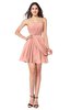 ColsBM Noelle Peach Elegant A-line Strapless Sleeveless Zip up Sequin Plus Size Bridesmaid Dresses