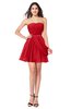 ColsBM Noelle Red Elegant A-line Strapless Sleeveless Zip up Sequin Plus Size Bridesmaid Dresses