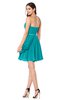 ColsBM Noelle Teal Elegant A-line Strapless Sleeveless Zip up Sequin Plus Size Bridesmaid Dresses