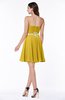 ColsBM Addisyn Lemon Curry Simple Sweetheart Chiffon Knee Length Appliques Plus Size Bridesmaid Dresses