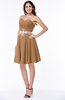 ColsBM Addisyn Light Brown Simple Sweetheart Chiffon Knee Length Appliques Plus Size Bridesmaid Dresses
