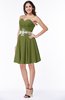 ColsBM Addisyn Olive Green Simple Sweetheart Chiffon Knee Length Appliques Plus Size Bridesmaid Dresses