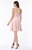 ColsBM Addisyn Pastel Pink Simple Sweetheart Chiffon Knee Length Appliques Plus Size Bridesmaid Dresses