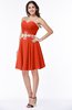 ColsBM Addisyn Tangerine Tango Simple Sweetheart Chiffon Knee Length Appliques Plus Size Bridesmaid Dresses
