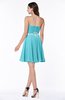 ColsBM Addisyn Turquoise Simple Sweetheart Chiffon Knee Length Appliques Plus Size Bridesmaid Dresses
