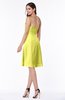 ColsBM Ember Pale Yellow Modern Sleeveless Zipper Chiffon Ruching Plus Size Bridesmaid Dresses