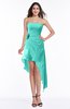 ColsBM Sequoia Blue Turquoise Gorgeous A-line Strapless Asymmetric Ruching Plus Size Bridesmaid Dresses