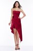 ColsBM Sequoia Dark Red Gorgeous A-line Strapless Asymmetric Ruching Plus Size Bridesmaid Dresses