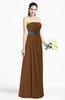ColsBM Karlee Brown Glamorous Empire Strapless Chiffon Floor Length Sash Plus Size Bridesmaid Dresses