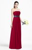 ColsBM Karlee Dark Red Glamorous Empire Strapless Chiffon Floor Length Sash Plus Size Bridesmaid Dresses