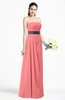 ColsBM Karlee Shell Pink Glamorous Empire Strapless Chiffon Floor Length Sash Plus Size Bridesmaid Dresses