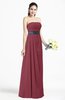 ColsBM Karlee Wine Glamorous Empire Strapless Chiffon Floor Length Sash Plus Size Bridesmaid Dresses