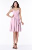 ColsBM Elsa Baby Pink Fairytale A-line Spaghetti Chiffon Knee Length Flower Plus Size Bridesmaid Dresses