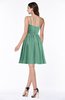 ColsBM Elsa Beryl Green Fairytale A-line Spaghetti Chiffon Knee Length Flower Plus Size Bridesmaid Dresses