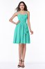 ColsBM Elsa Blue Turquoise Fairytale A-line Spaghetti Chiffon Knee Length Flower Plus Size Bridesmaid Dresses