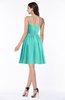 ColsBM Elsa Blue Turquoise Fairytale A-line Spaghetti Chiffon Knee Length Flower Plus Size Bridesmaid Dresses