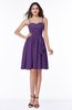 ColsBM Elsa Dark Purple Fairytale A-line Spaghetti Chiffon Knee Length Flower Plus Size Bridesmaid Dresses