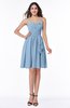 ColsBM Elsa Dusty Blue Fairytale A-line Spaghetti Chiffon Knee Length Flower Plus Size Bridesmaid Dresses