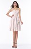ColsBM Elsa Light Pink Fairytale A-line Spaghetti Chiffon Knee Length Flower Plus Size Bridesmaid Dresses
