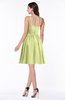 ColsBM Elsa Lime Green Fairytale A-line Spaghetti Chiffon Knee Length Flower Plus Size Bridesmaid Dresses
