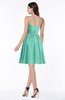 ColsBM Elsa Mint Green Fairytale A-line Spaghetti Chiffon Knee Length Flower Plus Size Bridesmaid Dresses