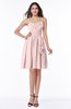 ColsBM Elsa Pastel Pink Fairytale A-line Spaghetti Chiffon Knee Length Flower Plus Size Bridesmaid Dresses