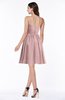 ColsBM Elsa Silver Pink Fairytale A-line Spaghetti Chiffon Knee Length Flower Plus Size Bridesmaid Dresses