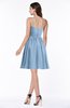 ColsBM Elsa Sky Blue Fairytale A-line Spaghetti Chiffon Knee Length Flower Plus Size Bridesmaid Dresses
