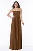 ColsBM Blythe Brown Romantic Empire Sleeveless Backless Floor Length Plus Size Bridesmaid Dresses